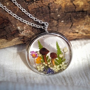 Real Mushroom Cottagecore  Necklace