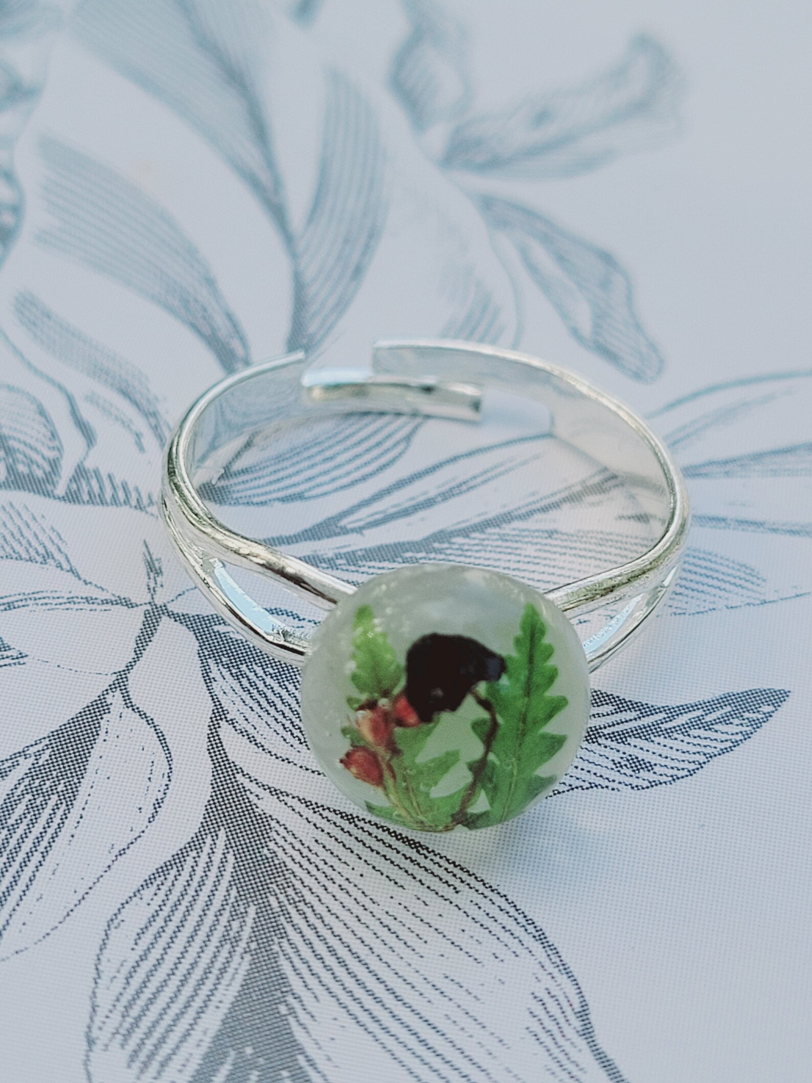 Real Mushroom Ring Pressed Flower Ring Encased in Eco Resin. Etsy