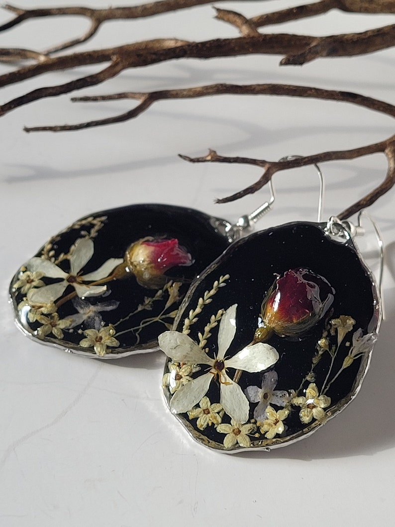 Pressed Flower Earrings, Mothers Day Gift image 5