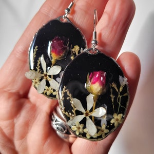 Pressed Flower Earrings, Mothers Day Gift image 3