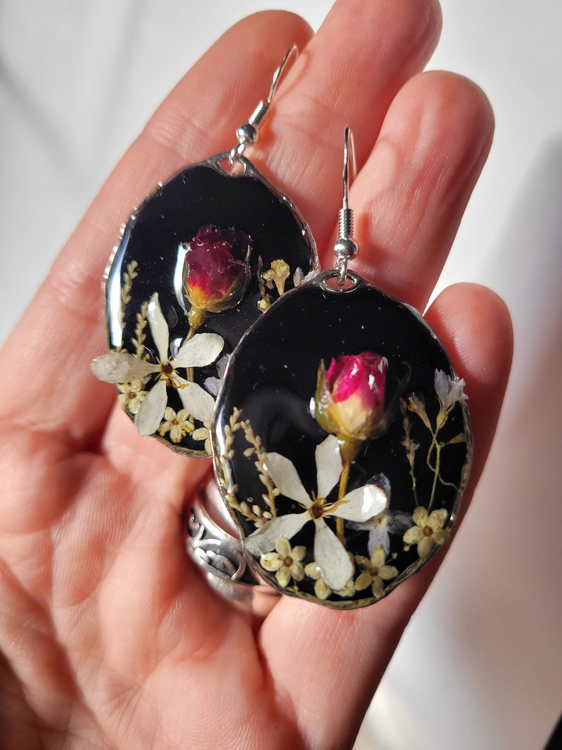 Pressed Flower Earrings, Mothers Day Gift image 3