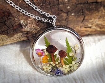 Real Mushroom Cottagecore  Necklace