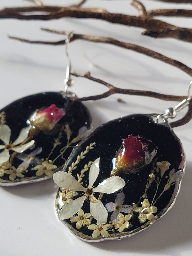 Pressed Flower Earrings, Mothers Day Gift image 2