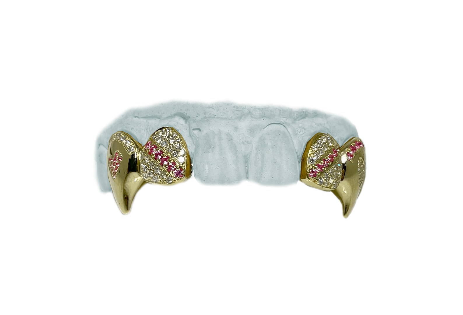 Diamond Grillz W Diagonal Sapphire Stripes & Vampire Fangs W Hearts - Etsy