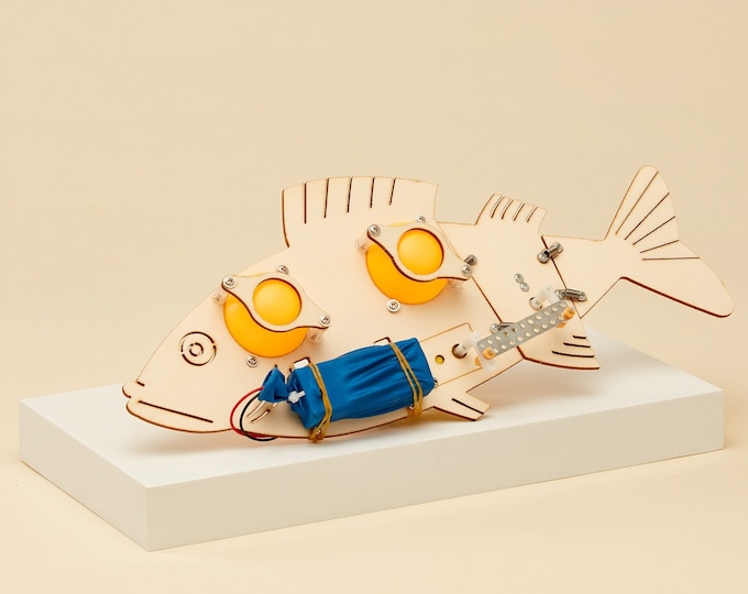 Kit DIY Robot poisson - Jouet éducatif STEM pour enfants, travaux manuels scientifiques amusants