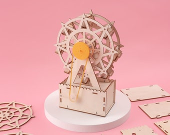 Personalizable DIY Kit Music Box Ferris Wheel - Educational STEM Toy for Kids, Fun Science Crafts STEM Kit