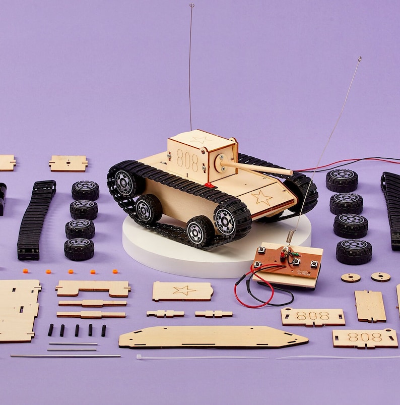 Personalized DIY Kit Radio Controlled Tank Educational STEM Toy for Kids, Fun Science Crafts STEM Kit image 3