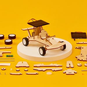 DIY Kit Solar Powered Race Car - Free Personalization Included, Educational STEM Toy for Kids, Fun Science Crafts STEM Kit