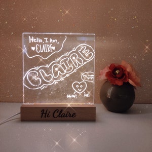 Personalized Night Light and Writing Board - Illuminate Your Message in Style, Perfect Personalized Gift for Her, Him, and Kids