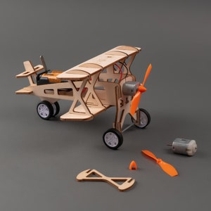 DIY Kit Propeller Plane - Free Personalization Included, Educational STEM Toy for Kids, Fun Science Crafts
