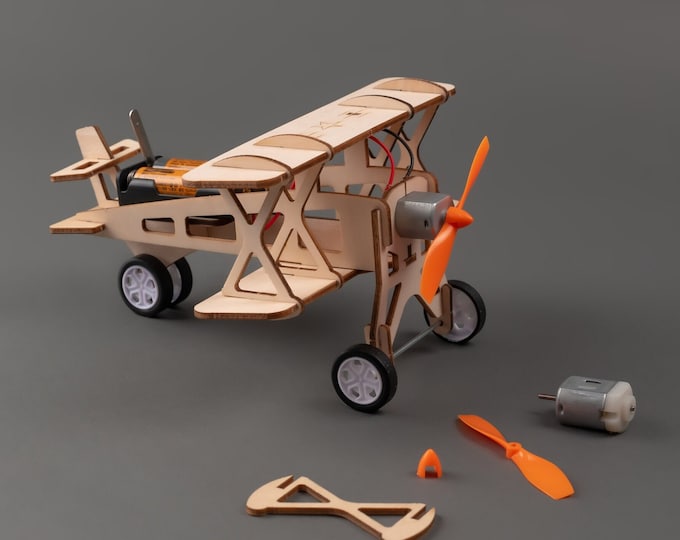 DIY Propeller Plane Kit: Educational STEM Toy with Personalization