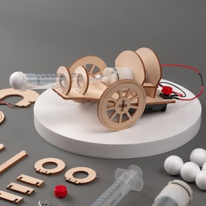 DIY Kit Cannon Ball Launcher - Free Personalization Included, Educational STEM Toy for Kids, Fun Science Crafts STEM Kit