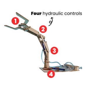 Kit de bricolage bras robotique hydraulique Jouet éducatif STEM pour enfants, travaux manuels scientifiques amusants image 3