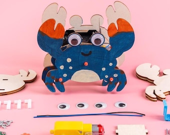 Sound-Activated Walking Crab STEM Kit – Build, Paint & Watch It Walk