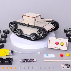 Personalized DIY Kit Remote Controlled Tank - Free Personalization Included, Educational STEM Toy for Kids, Fun Science Crafts STEM Kit