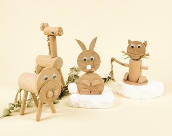Giocattoli per animali in legno fai-da-te - Set di giocattoli da 4 pezzi, kit artigianale per bambini, giocattoli educativi, regali di compleanno perfetti per ragazzi e ragazze