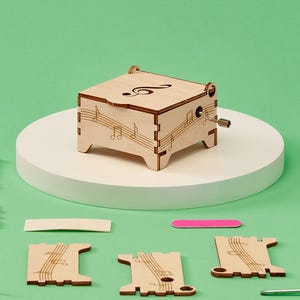 Zestaw DIY Zbuduj pozytywkę - Darmowa personalizacja w zestawie, Edukacyjna zabawka STEM dla dzieci, Spersonalizowany prezent dla dzieci, Zestaw naukowy