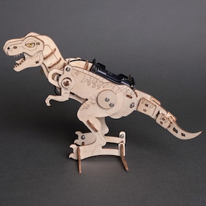 DIY Sound-Activated T-Rex Robot Kit - Educational STEM Toy for Kids, Fun Science Crafts