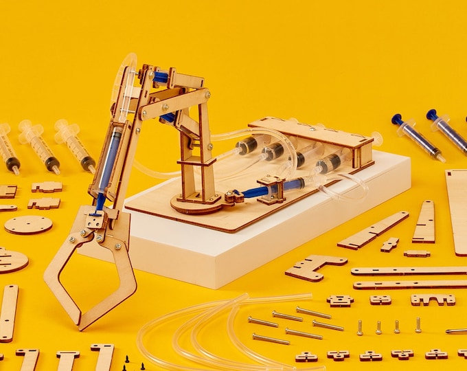 DIY Kit Hydraulic Robotic Arm - Educational STEM Toy for Kids, Fun Science Crafts