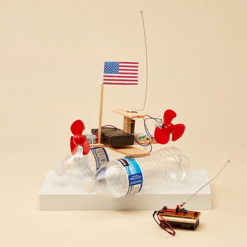 DIY Kit Radio Controlled Boat Educational STEM Toy for Kids, Fun Science Crafts STEM Kit image 1