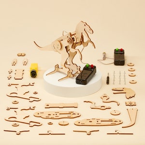 Kit fai da te Dinosauro T-Rex Robot Giocattolo educativo STEM per bambini, Divertenti lavoretti scientifici immagine 2