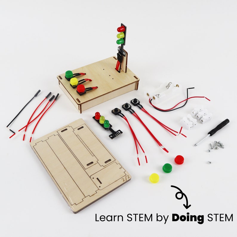 DIY Kit Traffic Lights Educational STEM Toy for Kids, Fun Science Crafts STEM Kit image 5