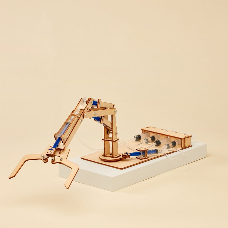 Kit de bricolage bras robotique hydraulique Jouet éducatif STEM pour enfants, travaux manuels scientifiques amusants image 1