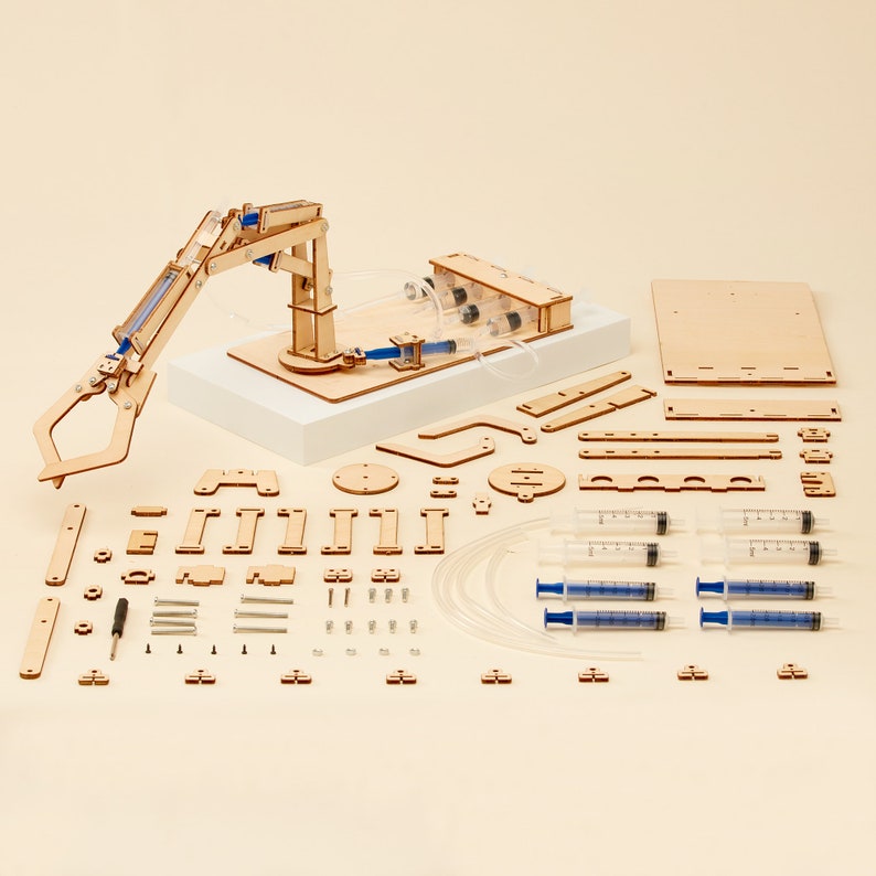 Kit de bricolage bras robotique hydraulique Jouet éducatif STEM pour enfants, travaux manuels scientifiques amusants image 2