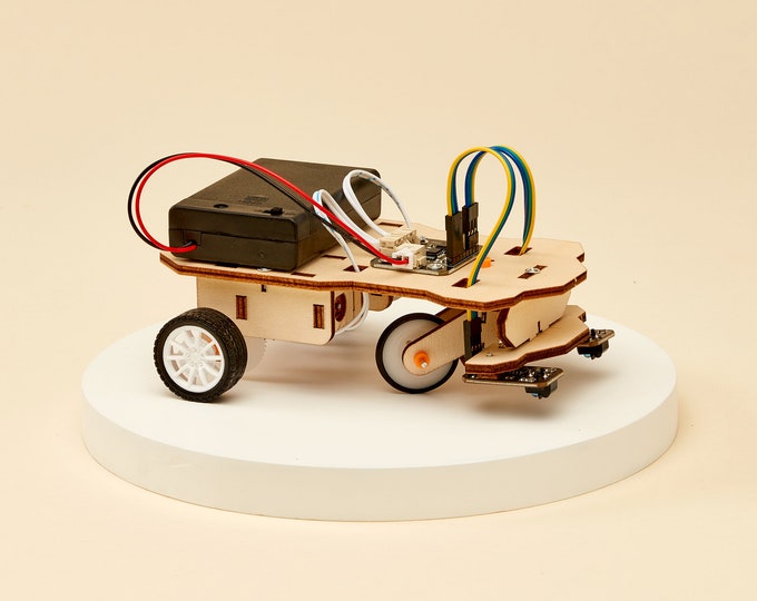 Kit de bricolage pour construire un robot suiveur de ligne - Jouet éducatif STEM pour enfants, travaux manuels scientifiques amusants