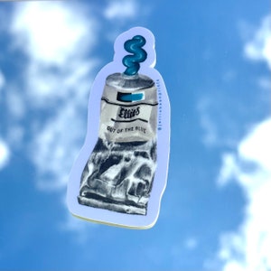 Paint Tube “Out of The Blue” Vinyl Sticker, Hand Drawn, Die Cut Sticker, Laptop Sticker, Water bottle sticker