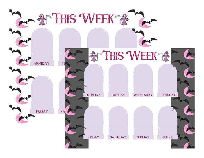 Pastel Goth Planner Printable - Free Schedule &amp; Planner Printable