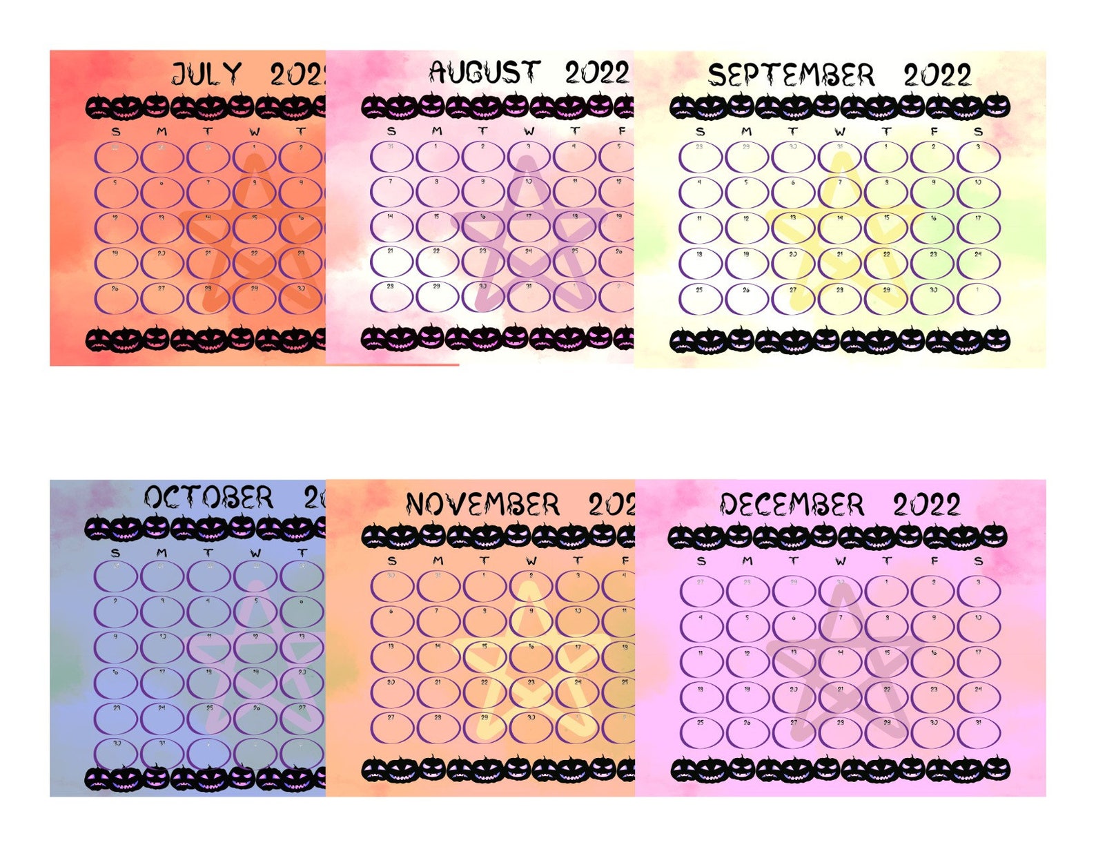 pastel-goth-calendar-2022-printable-monthly-planner-letter-etsy