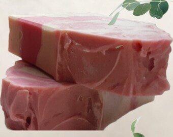 Handmade Coconut Milk Soap, Hibiscus Plumeria Scent, Creamy