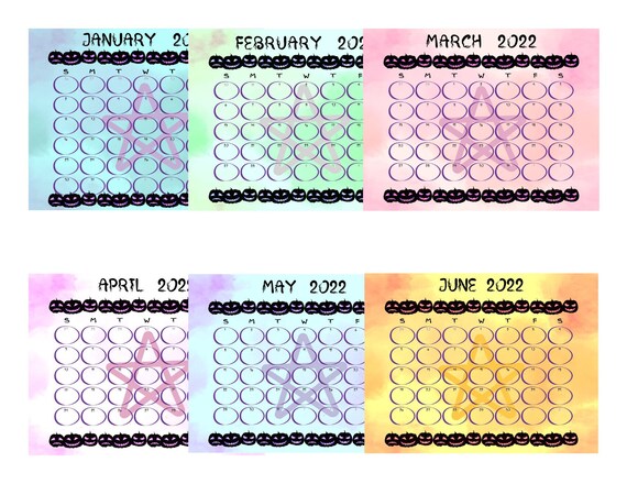 pastel-goth-calendar-2022-printable-monthly-planner-letter-etsy