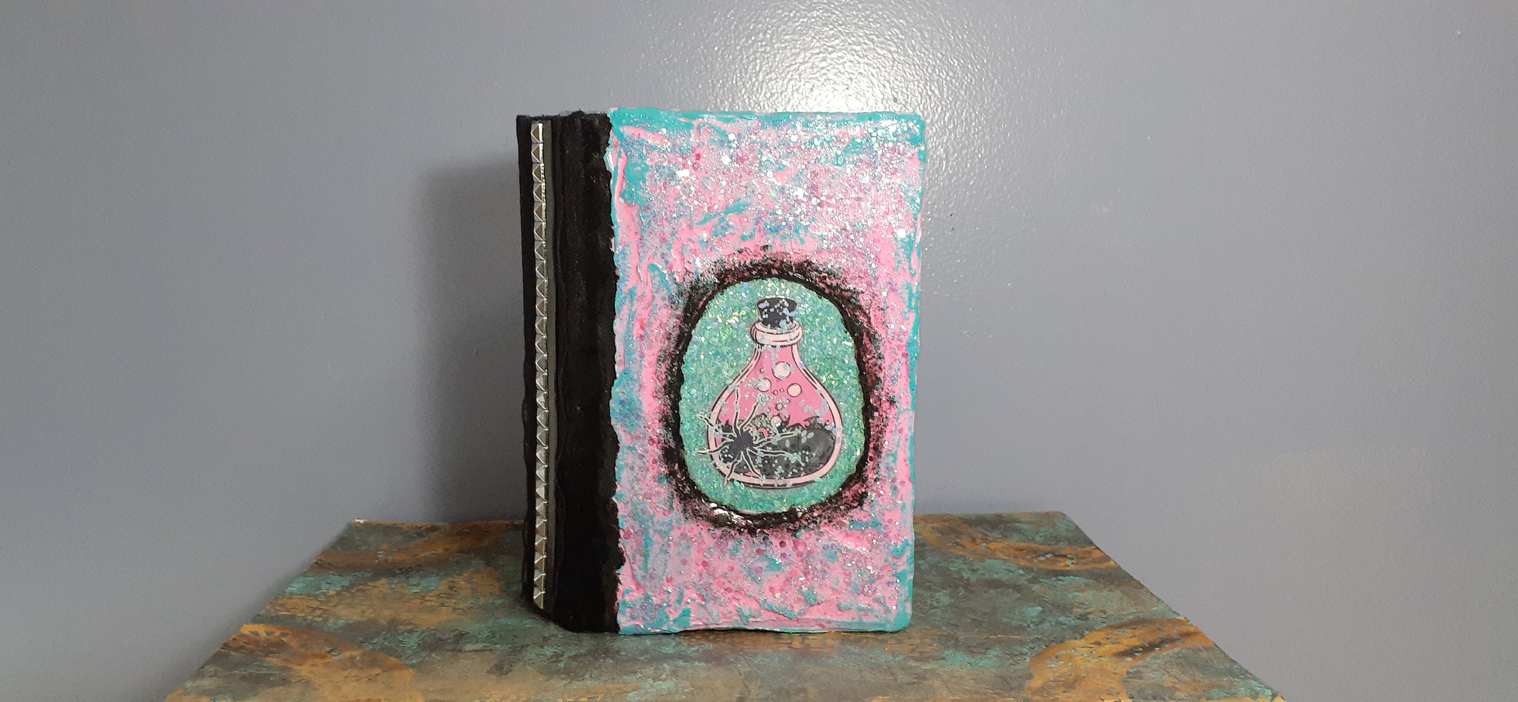 Handmade Pastel Goth Junk Journal, Bats, Cats, Mixed Media - Etsy