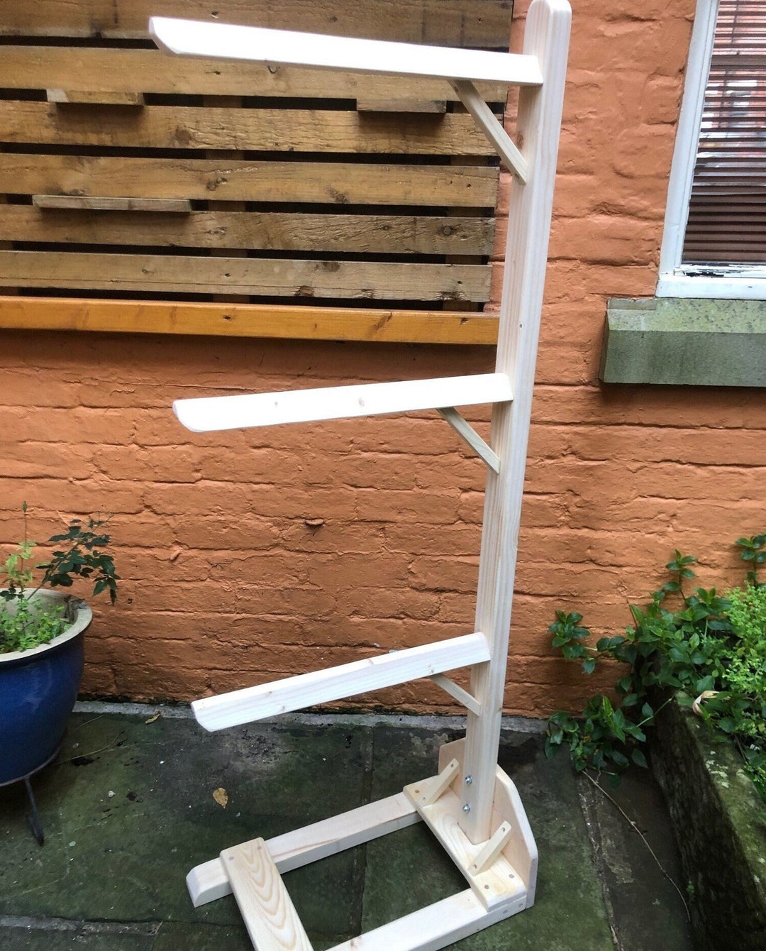 Rustic Freestanding Triple Multiple Saddle Rack Handmade Free Shipping ...