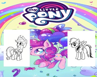 Libro para colorear de My Little Pony para niños, 23 páginas