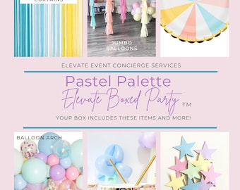 Pastel Palette Boxed Party - Rainbow Party Decor - Pastel Rainbow Party - Unicorn Party Decorations - Pastel Decor