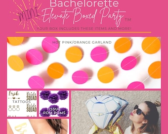 Bachelorette Boxed Party - Bride-to-Be Party in a Box - Bachelorette Gifts - Party for the Bride - Orange and Pink Party Decor