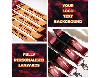 Lanyards - Fully personalised teacher, student, company, custom lanyards for bussines, company, school, full colour lanyards, school logo