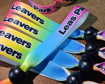 Despedidas 2026 - Pulseras de tela personalizadas - Tu logotipo, imagen - Personalizadas, fiesta de Año Nuevo, Acción de Gracias, Halloween