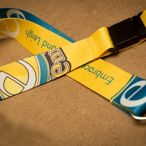 Custom personalised lanyards + safety clip: Full colour 10/15/20/25mm name company / school logo / Printed lanyard, for keys, id holder