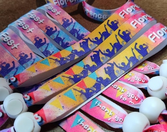 Pulseras de tela personalizadas con cierre ajustable - A todo color: logotipo, imagen Pulseras para fiestas de graduación, despedidas de soltero, regalos de boda - Personalizadas