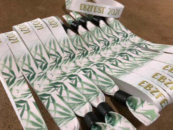 Wedding Favours - Custom personalised fabric wristbands -Full Colour: your design, logo, image Prom Festival wristbands -Customised hen stag