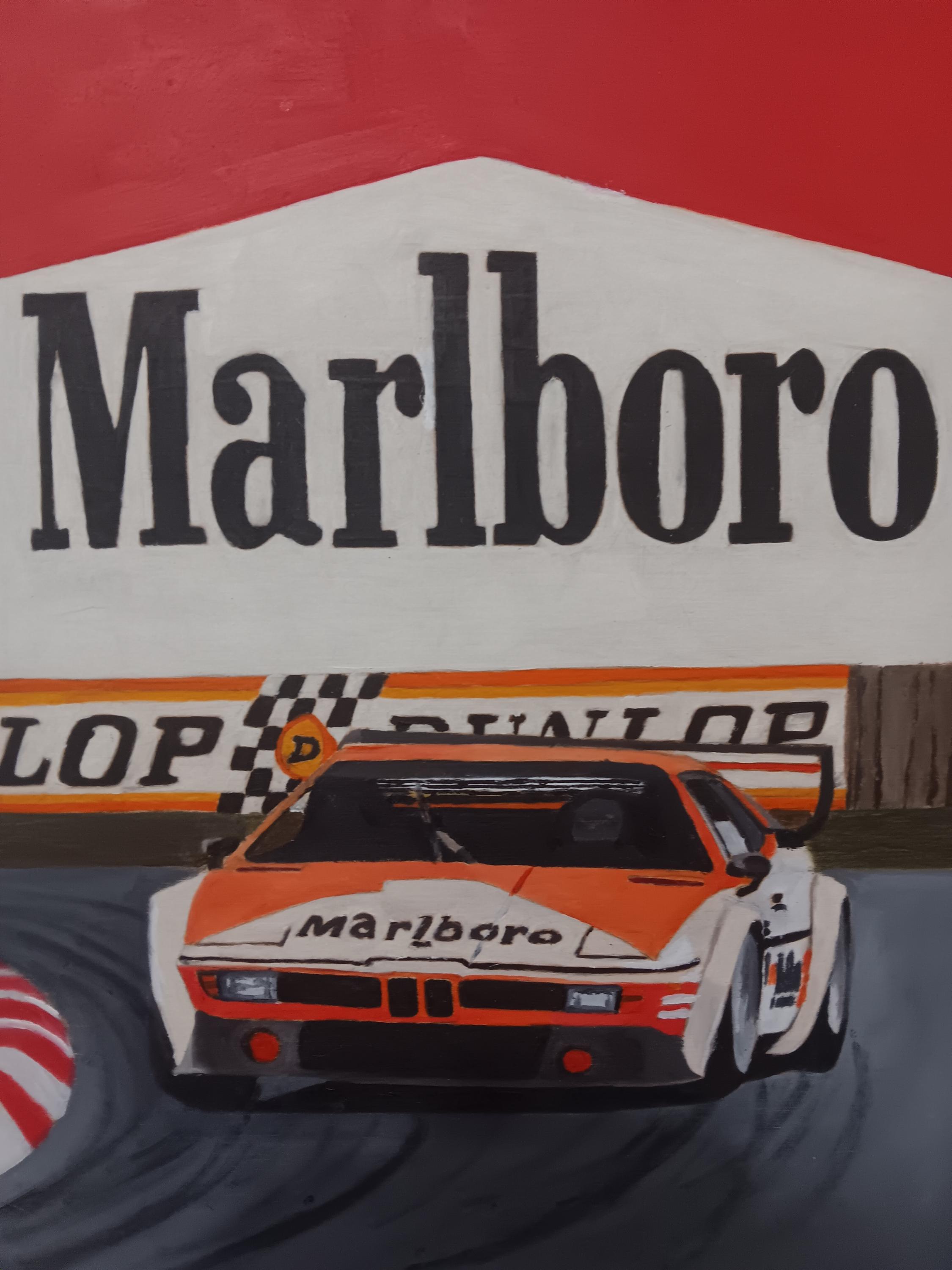 Marlboro BMW Race Car Oil Painting on Wood Panel (11x14) - Etsy