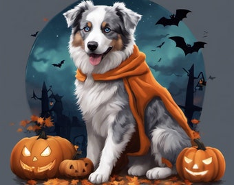 AI Bild auf Tasse Halloween. Custom für Halloween Ich kann Ihr eigenes Hundebild verwenden oder das Bild nach Ihren Wünschen mit jedem Haustier personalisieren