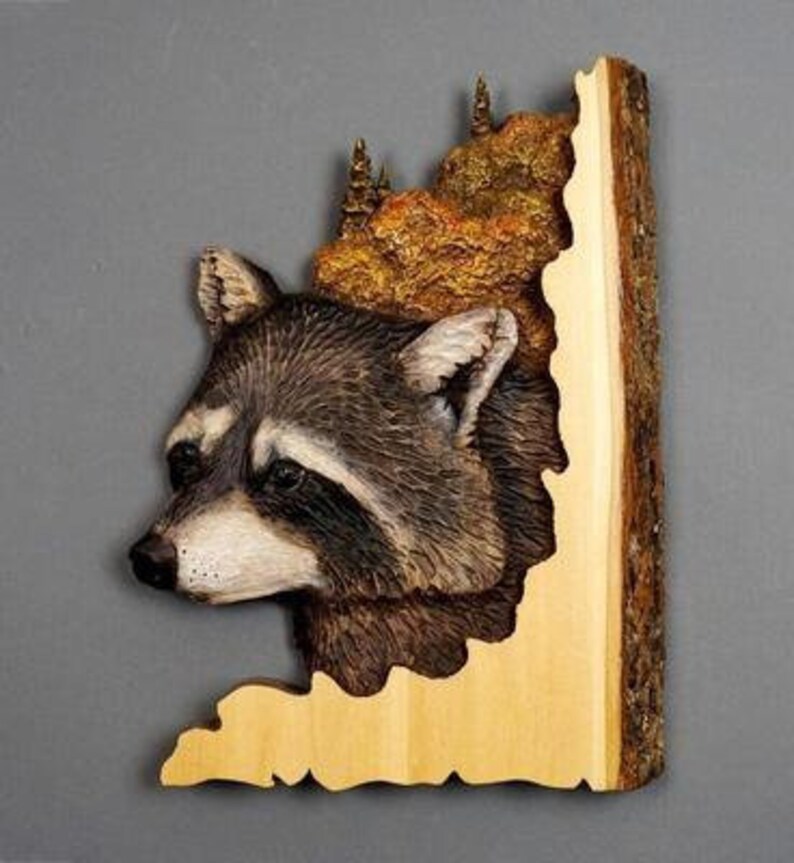 Wood 3D Carved Animal Decor Wood Wall Art Hanging Wood Fox Etsy