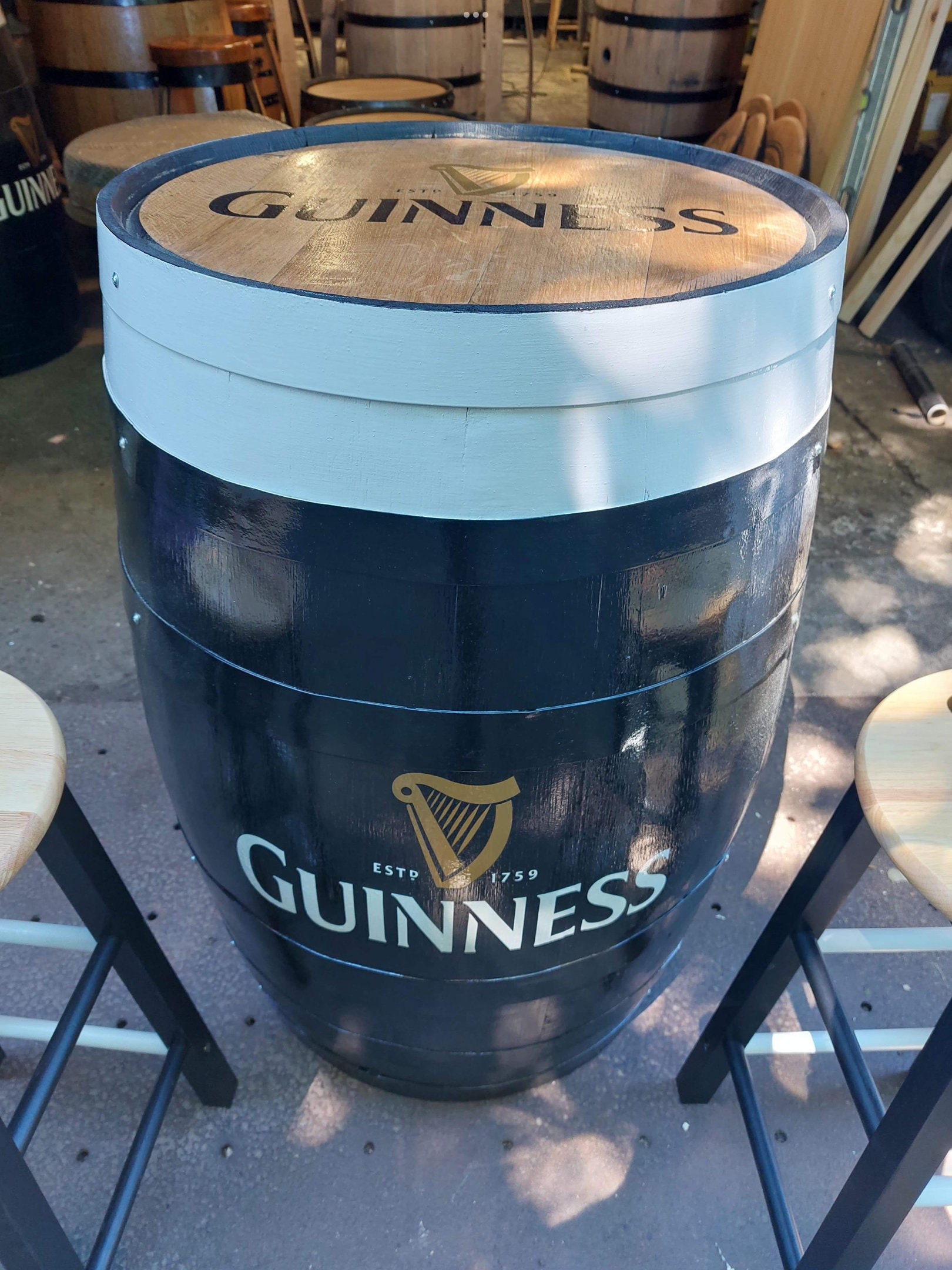 Guinness Style Barrel Table, Barrel, Guinness Barrel, St Patricks Day