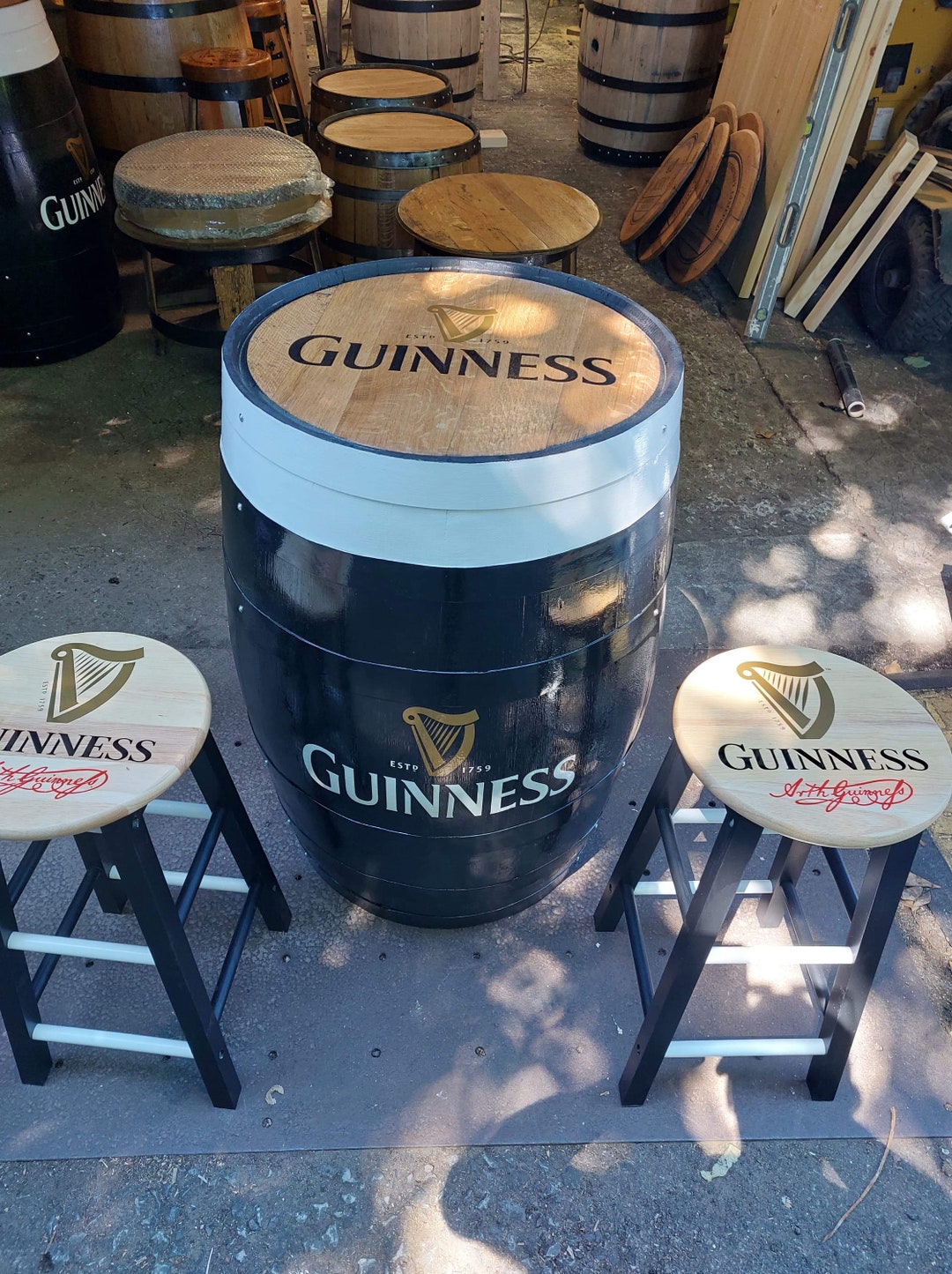 Guinness Style Barrel Table, Barrel, Guinness Barrel, St Patricks Day