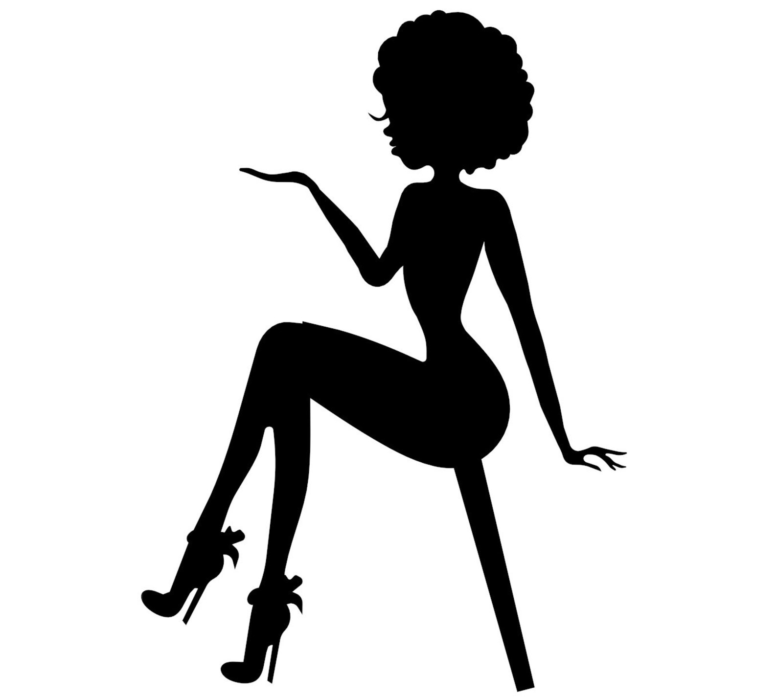 SVG Sitting Girl Cake Topper an Afro Silhouette Butterfly SVG Etsy
